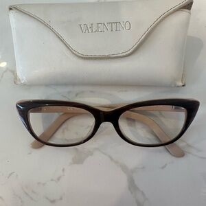 Valentino Brown Cat-Eye Glasses